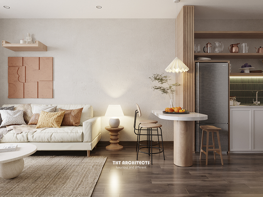 tht architects - Chung cư MoonLight - phòng khách bếp 04