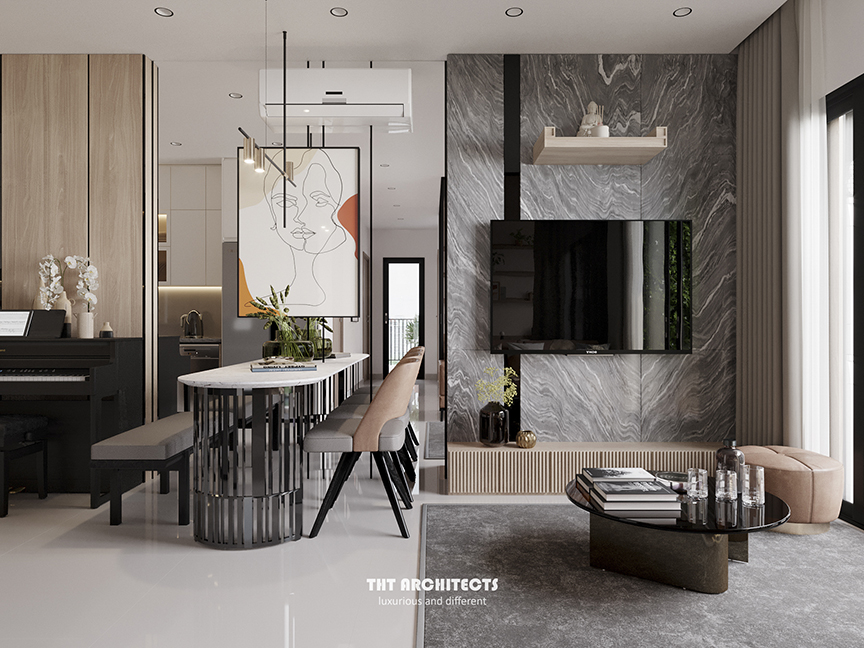 tht architects - Chung cư Lavita Charm - phòng khách bếp 07