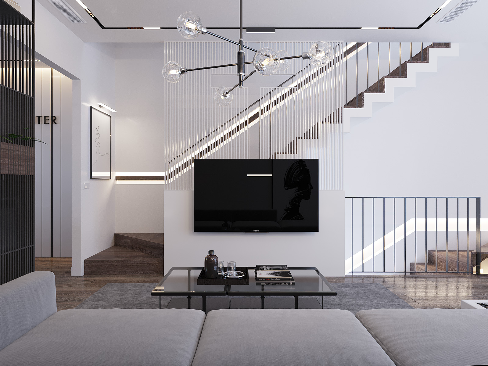 tht architects - Nhà Phố Thủ Đức - phòng khách V2