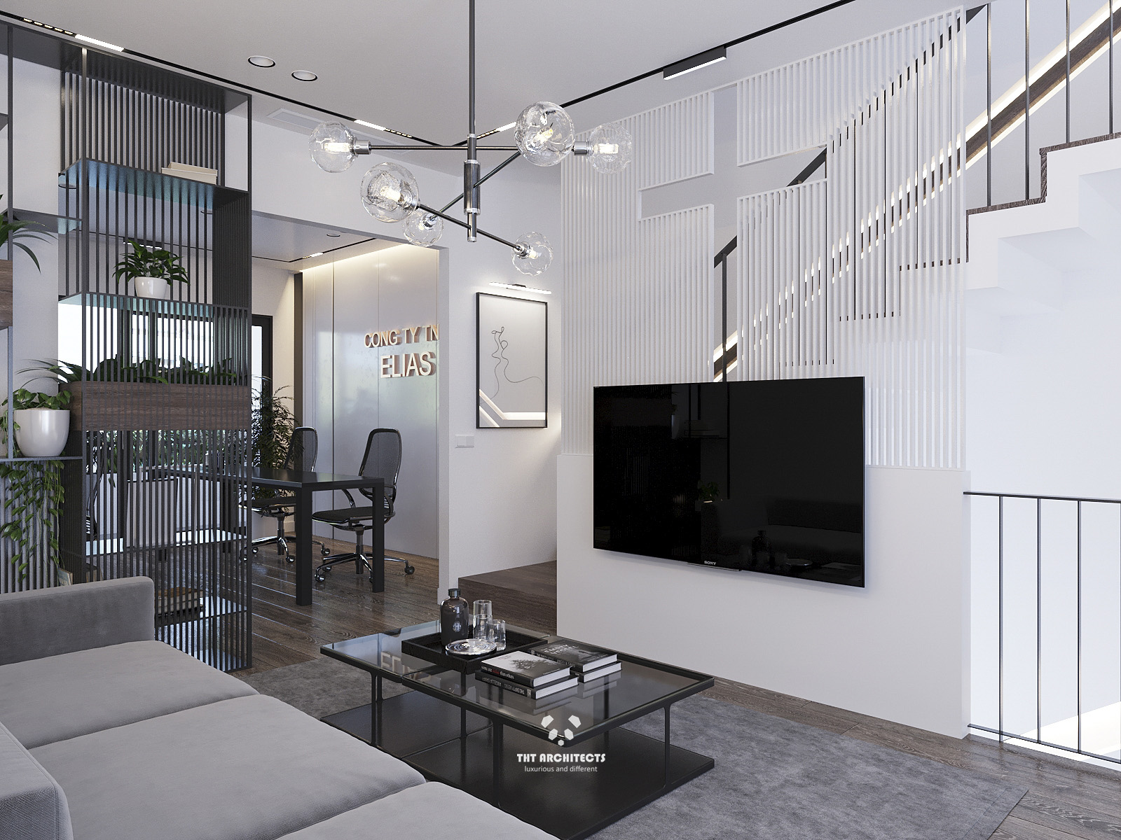 tht architects - Nhà Phố Thủ Đức - phòng khách V4